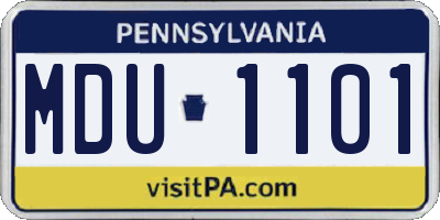 PA license plate MDU1101
