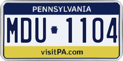 PA license plate MDU1104