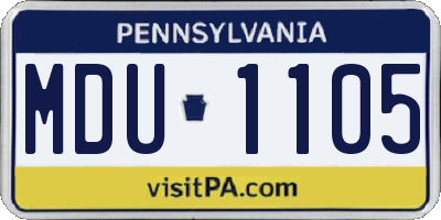 PA license plate MDU1105