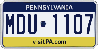 PA license plate MDU1107