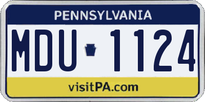 PA license plate MDU1124