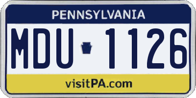 PA license plate MDU1126