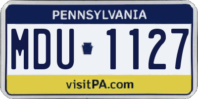 PA license plate MDU1127