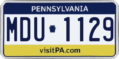 PA license plate MDU1129