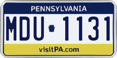 PA license plate MDU1131