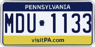 PA license plate MDU1133