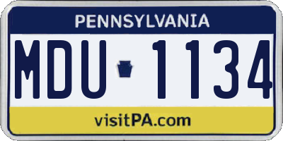 PA license plate MDU1134