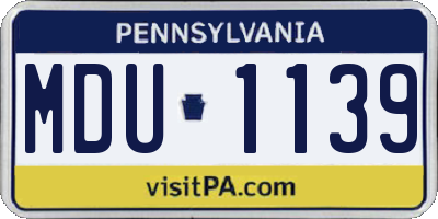 PA license plate MDU1139
