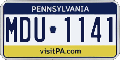 PA license plate MDU1141