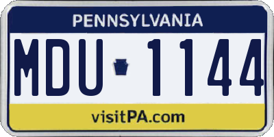 PA license plate MDU1144
