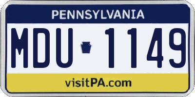 PA license plate MDU1149