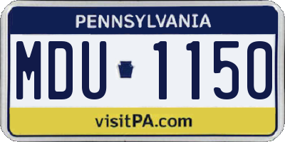 PA license plate MDU1150