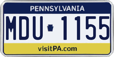 PA license plate MDU1155