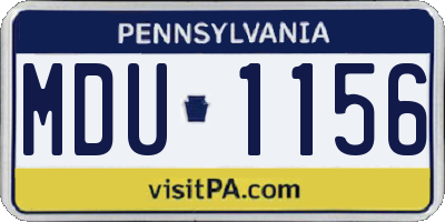 PA license plate MDU1156