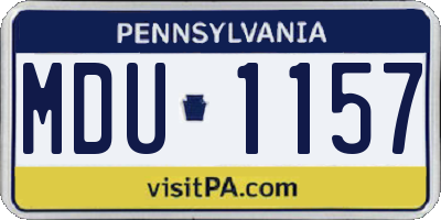 PA license plate MDU1157