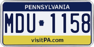 PA license plate MDU1158