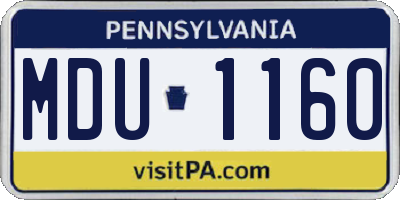 PA license plate MDU1160
