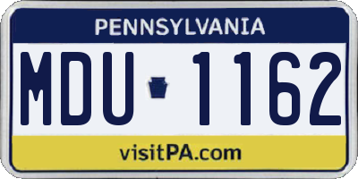 PA license plate MDU1162