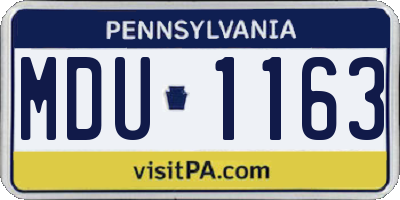 PA license plate MDU1163
