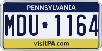 PA license plate MDU1164