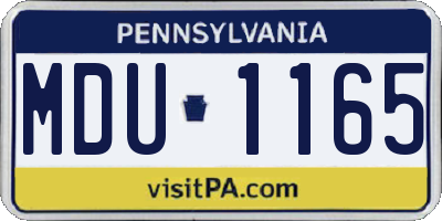 PA license plate MDU1165