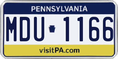 PA license plate MDU1166