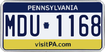 PA license plate MDU1168