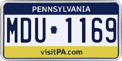 PA license plate MDU1169