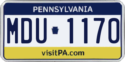 PA license plate MDU1170