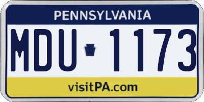 PA license plate MDU1173