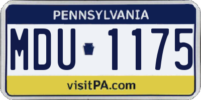 PA license plate MDU1175