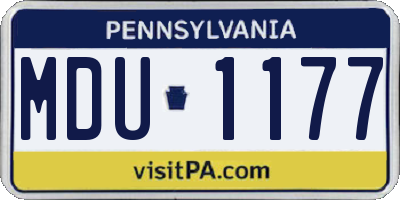 PA license plate MDU1177