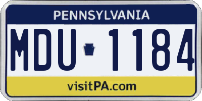 PA license plate MDU1184