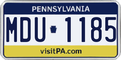 PA license plate MDU1185