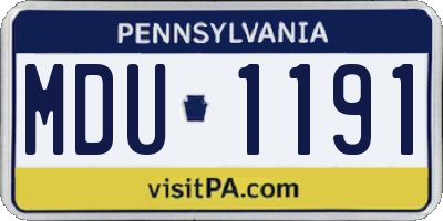 PA license plate MDU1191