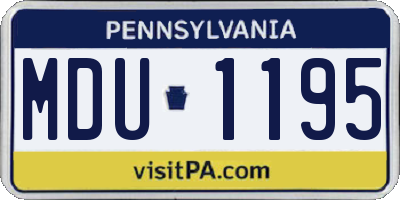 PA license plate MDU1195