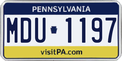 PA license plate MDU1197