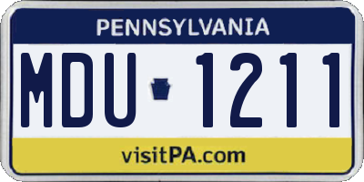 PA license plate MDU1211