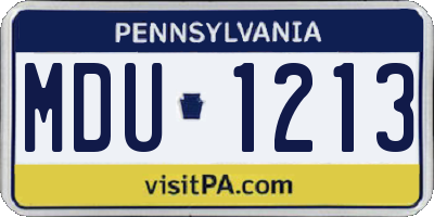 PA license plate MDU1213