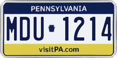 PA license plate MDU1214