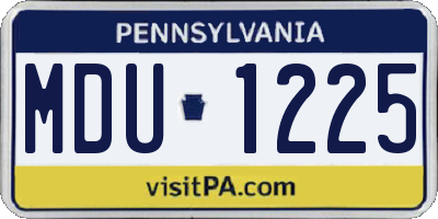 PA license plate MDU1225