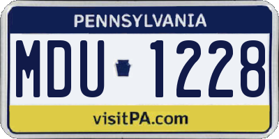 PA license plate MDU1228