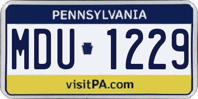 PA license plate MDU1229