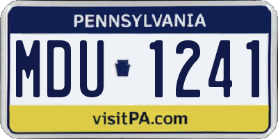 PA license plate MDU1241
