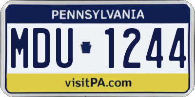 PA license plate MDU1244