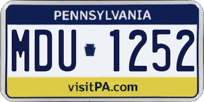 PA license plate MDU1252