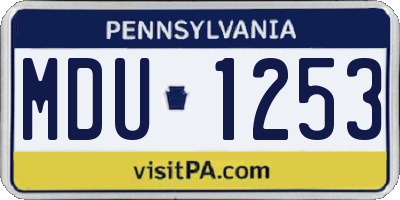 PA license plate MDU1253