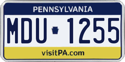 PA license plate MDU1255