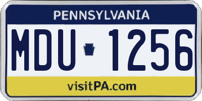 PA license plate MDU1256