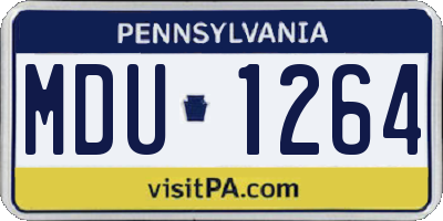 PA license plate MDU1264